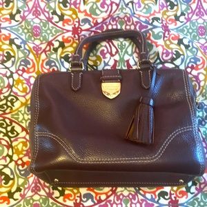 Lauren Ralph Lauren Brown Leather Bowler Style Bag